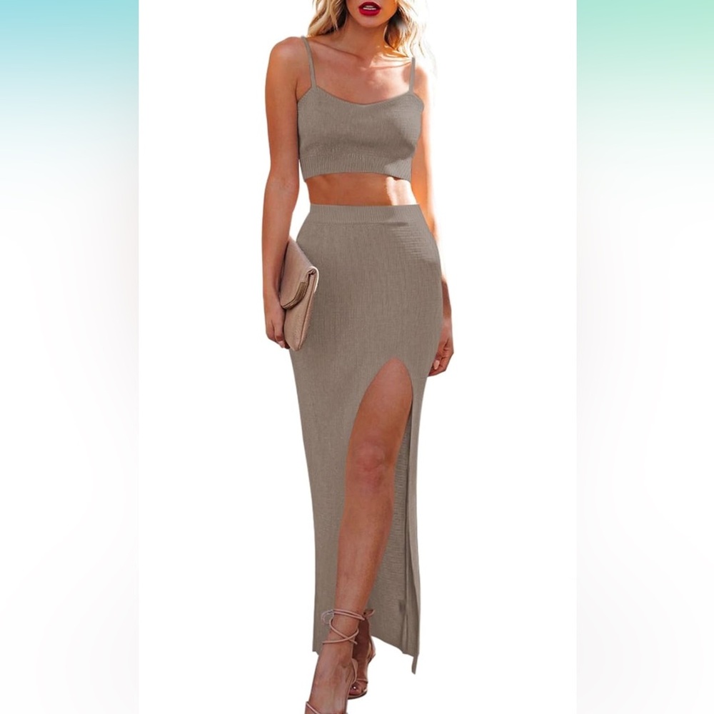 2 piece knit skirt set